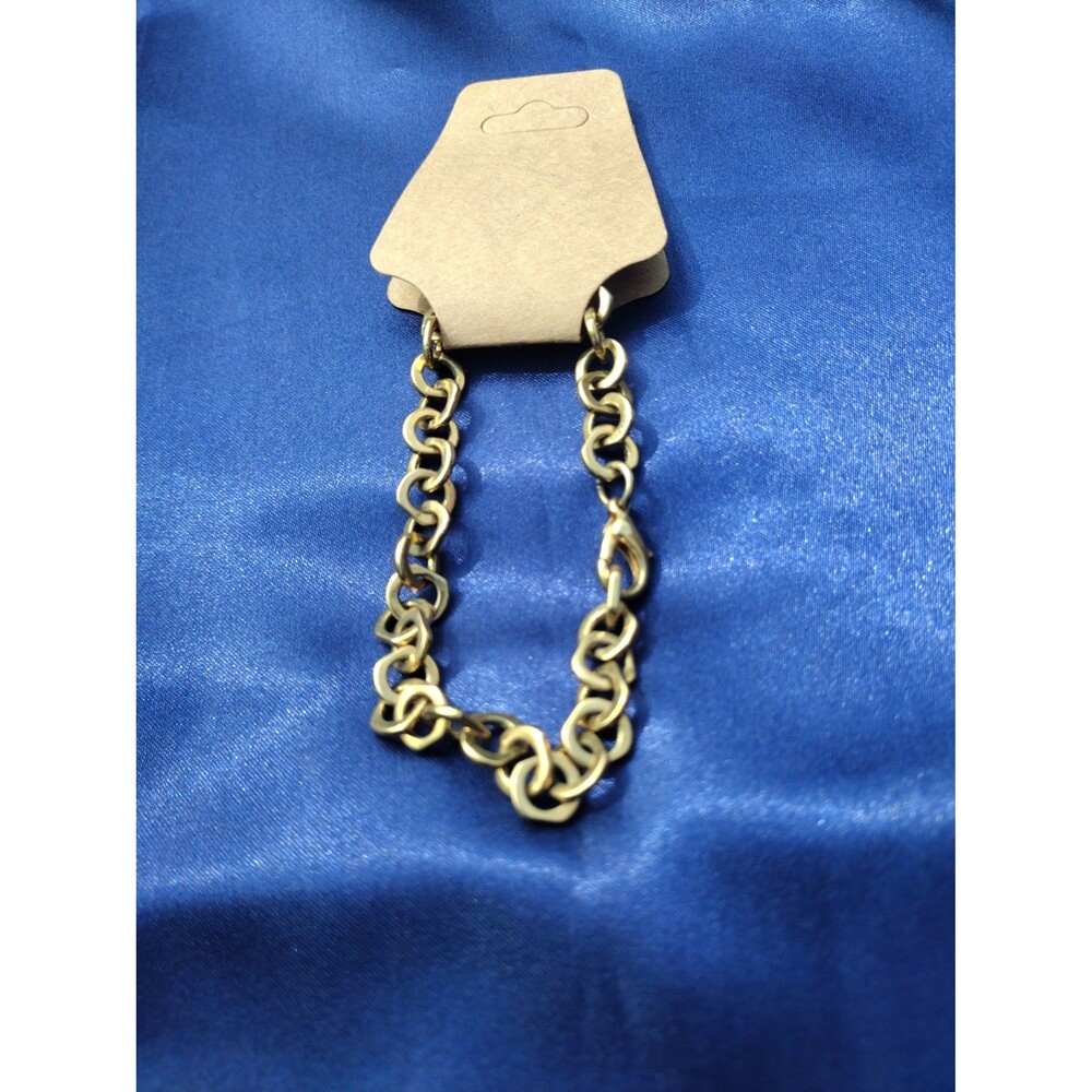 Thick gold tone 7" chain bracelet